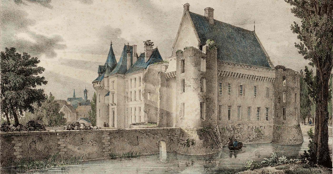 Gravure du château de Sully du 19e siècle