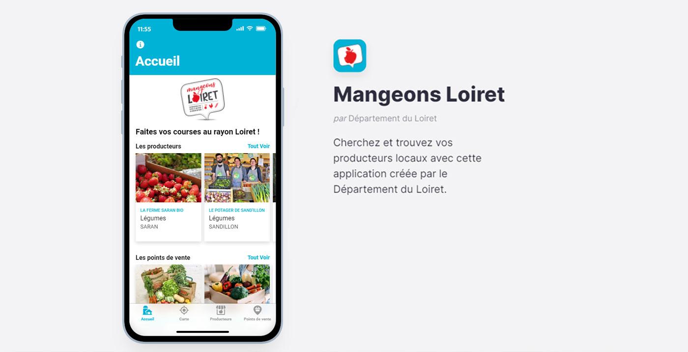Screenshot de l'application Mangeons Loiret