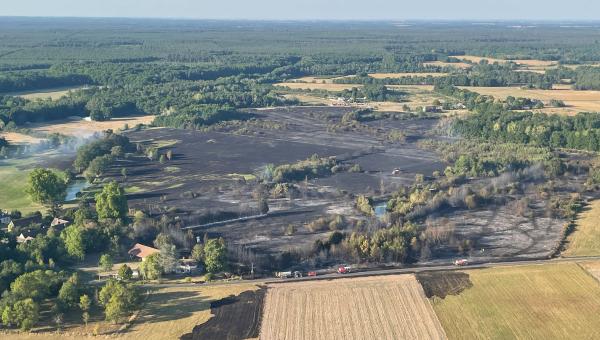 Feu à Bouzy-la-Forêt, le 12 août 2022