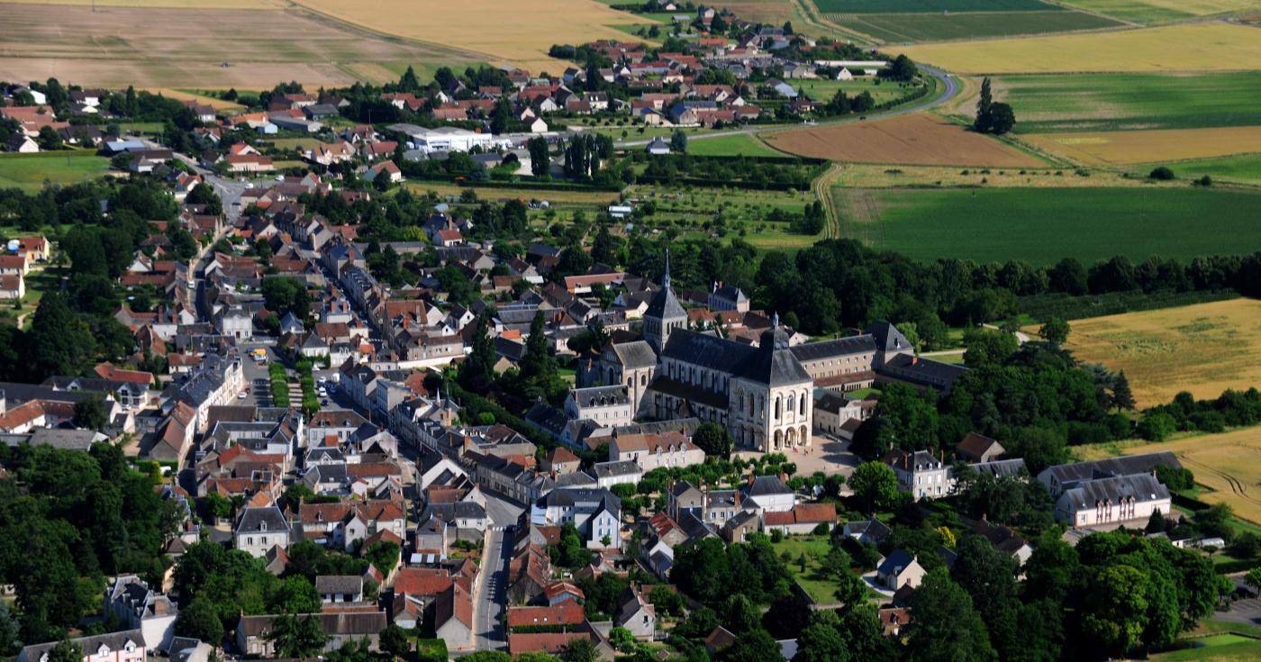 Vue aérienne de Saint-Benoît-sur-Loire