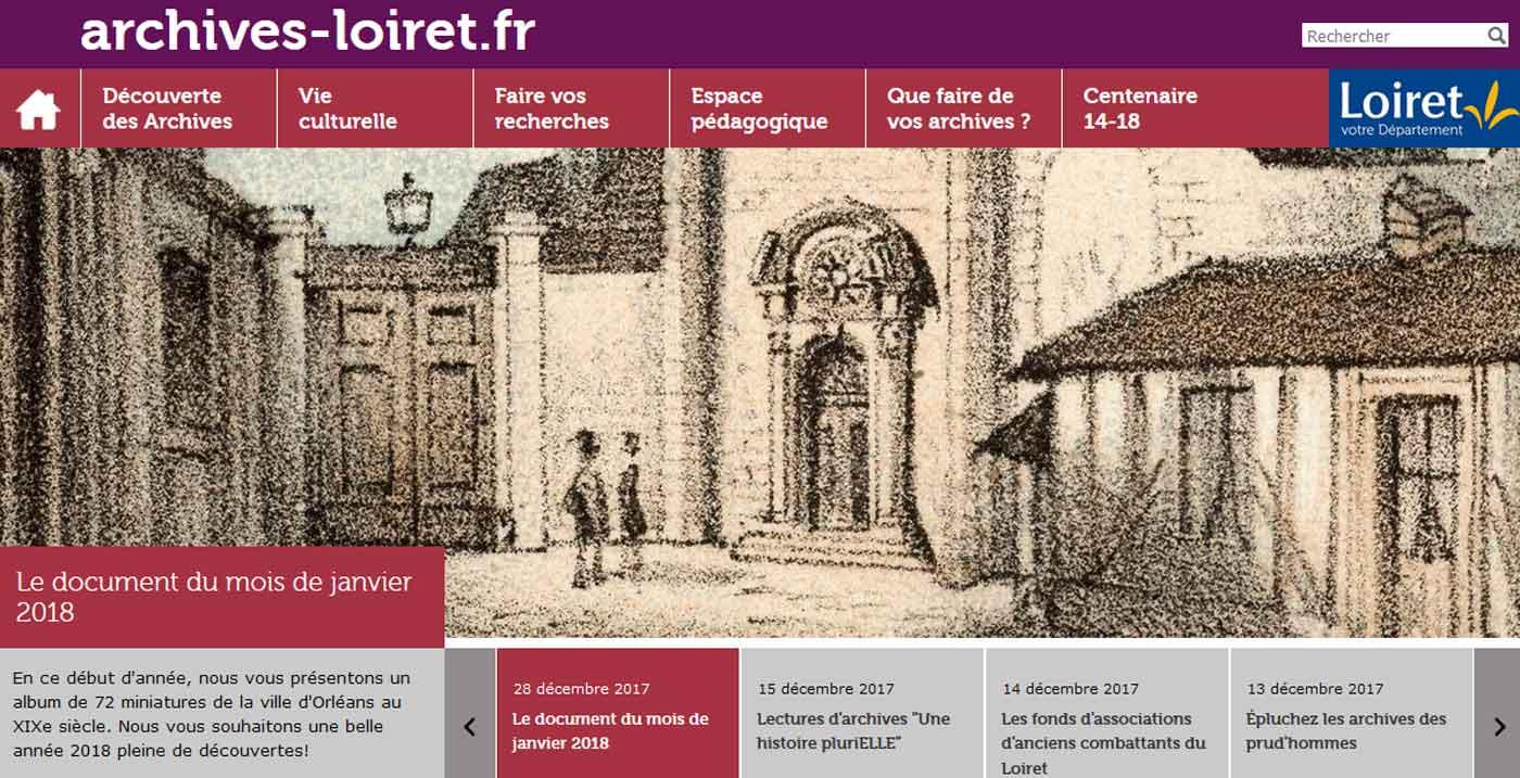 Home site web Archives du Loiret