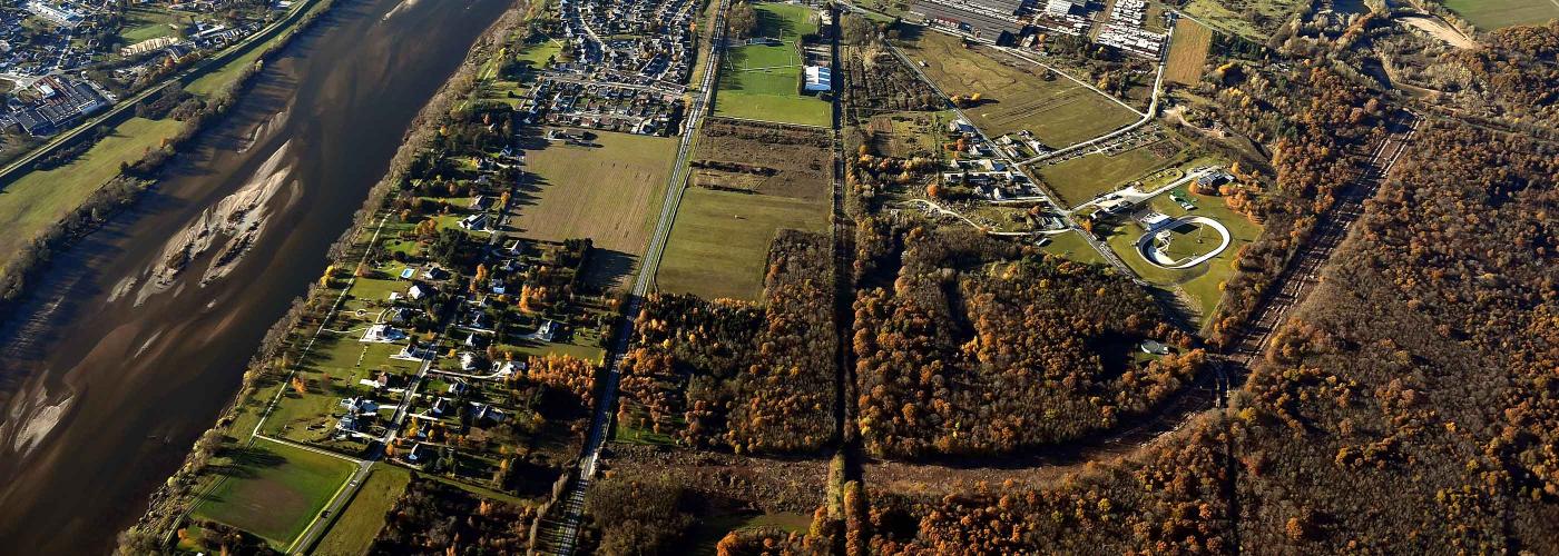 Vue aérienne travaux déviation Jargeau