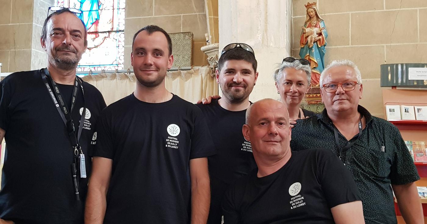 Équipe technique du Festival de Sully 2019 - 6 personnes (5 hommes et une femme)