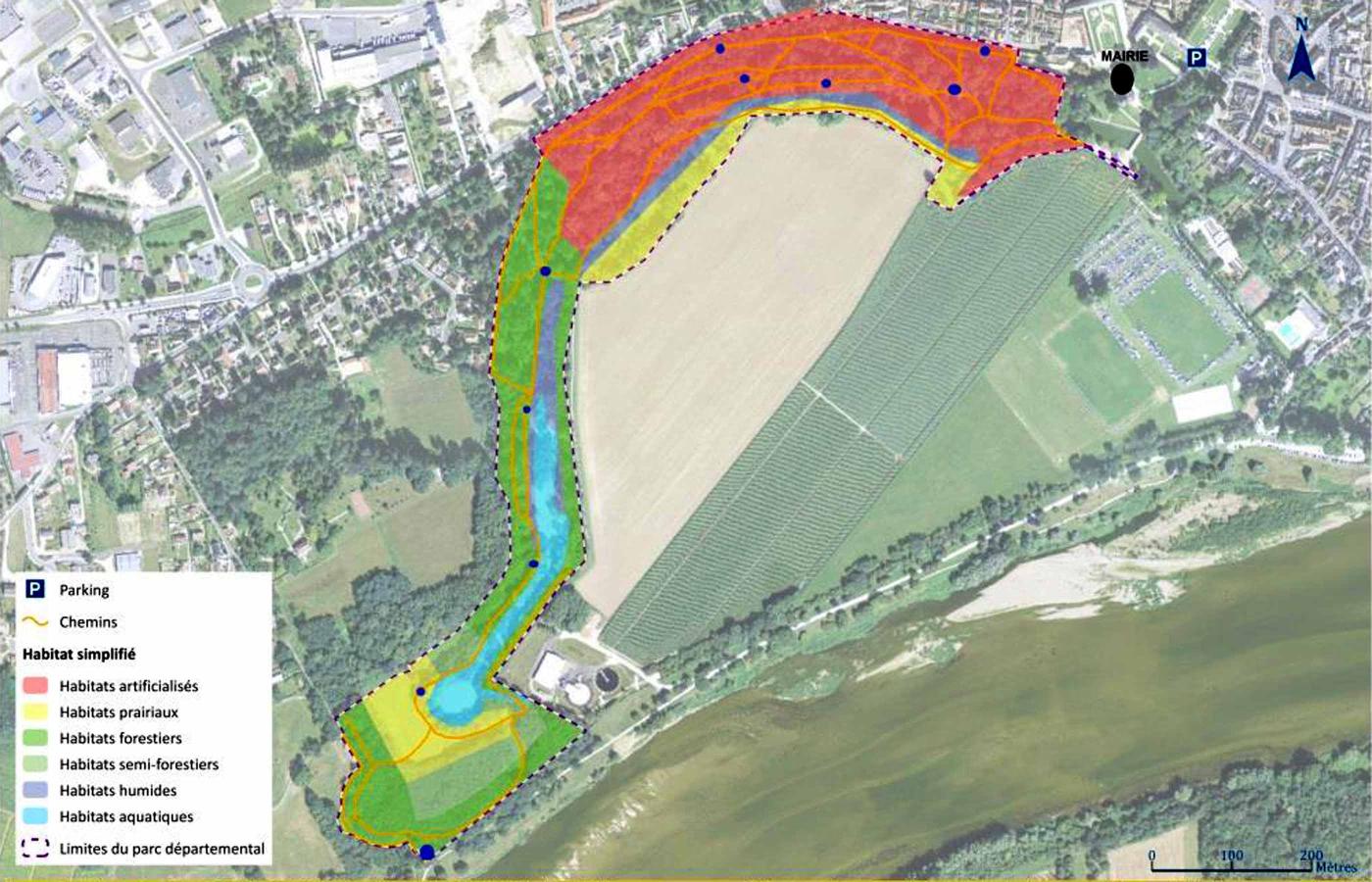 Plan du parc départemental de Châteauneuf-sur-Loire