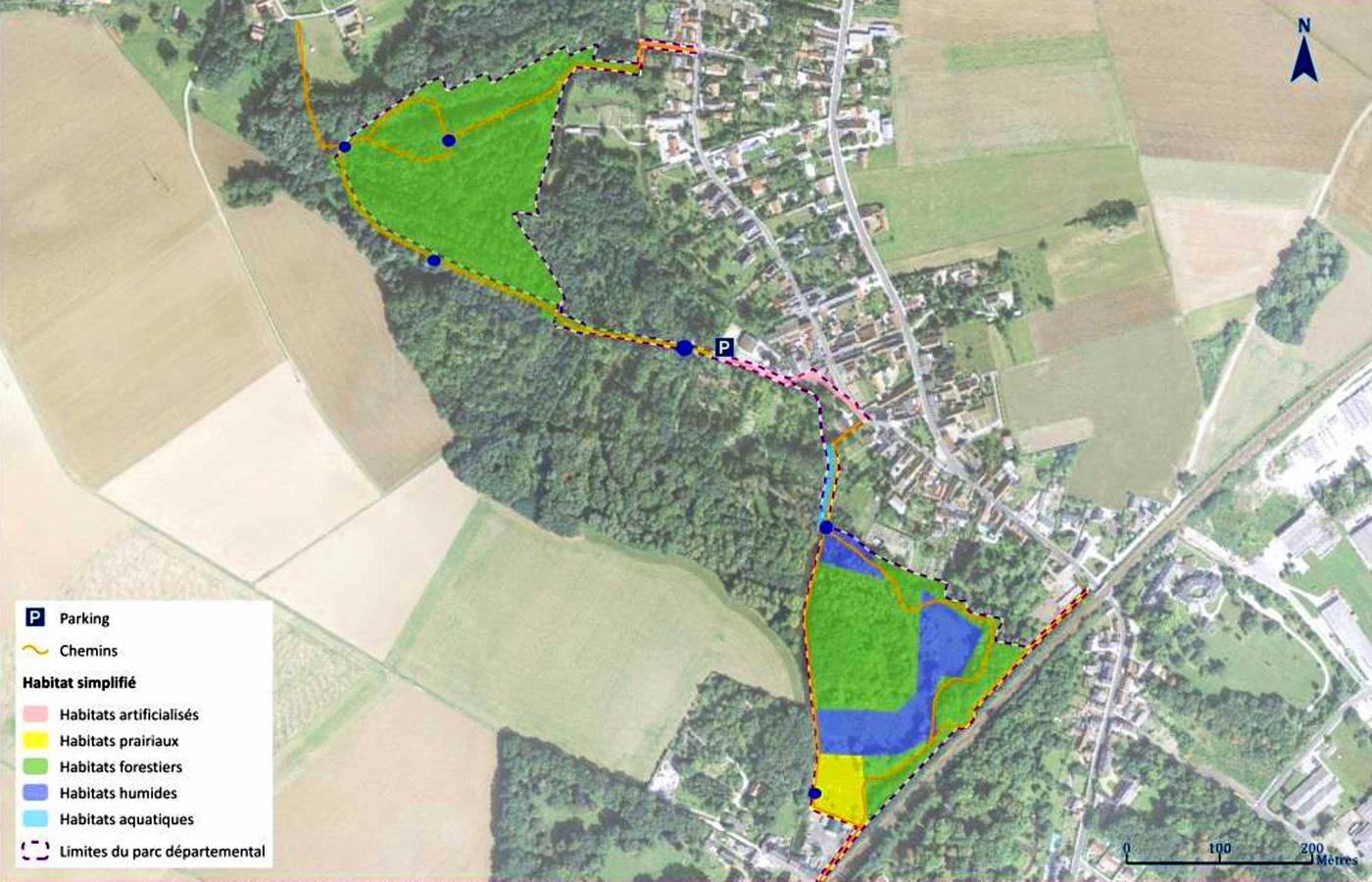Plan du parc naturel des Mauves à Meung-sur-Loire