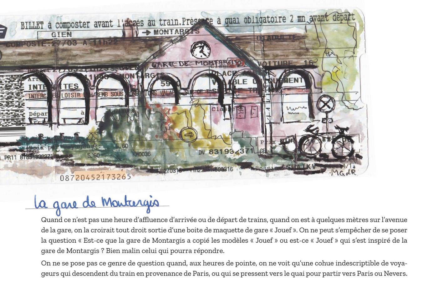 Extrait carnet de croquis le nez en l'air  2 gare Montargis