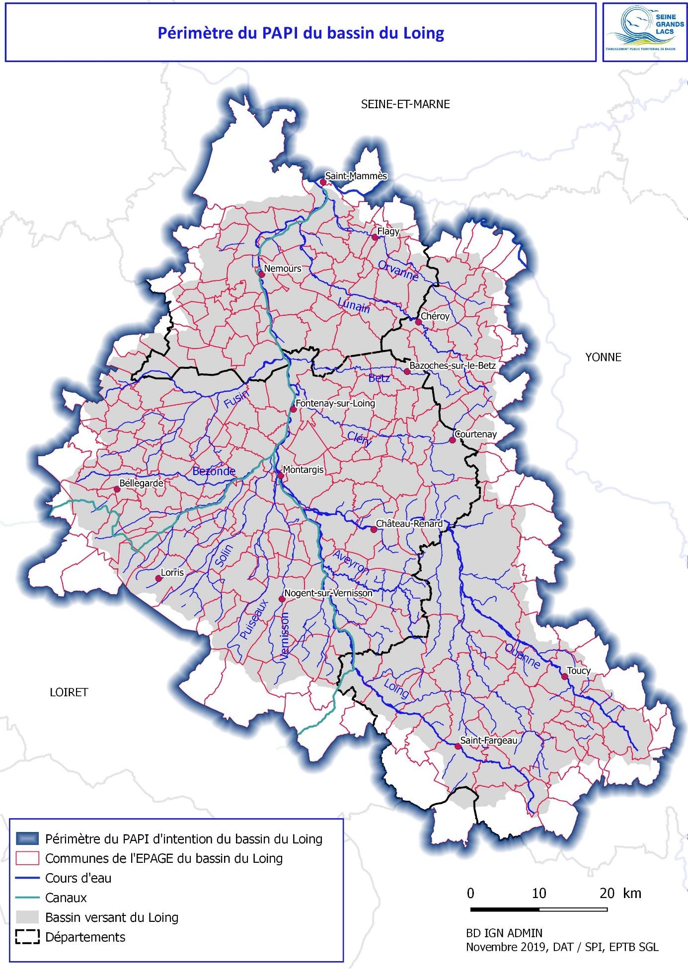 Territoire du Programme d’actions de prévention des inondations (Papi)