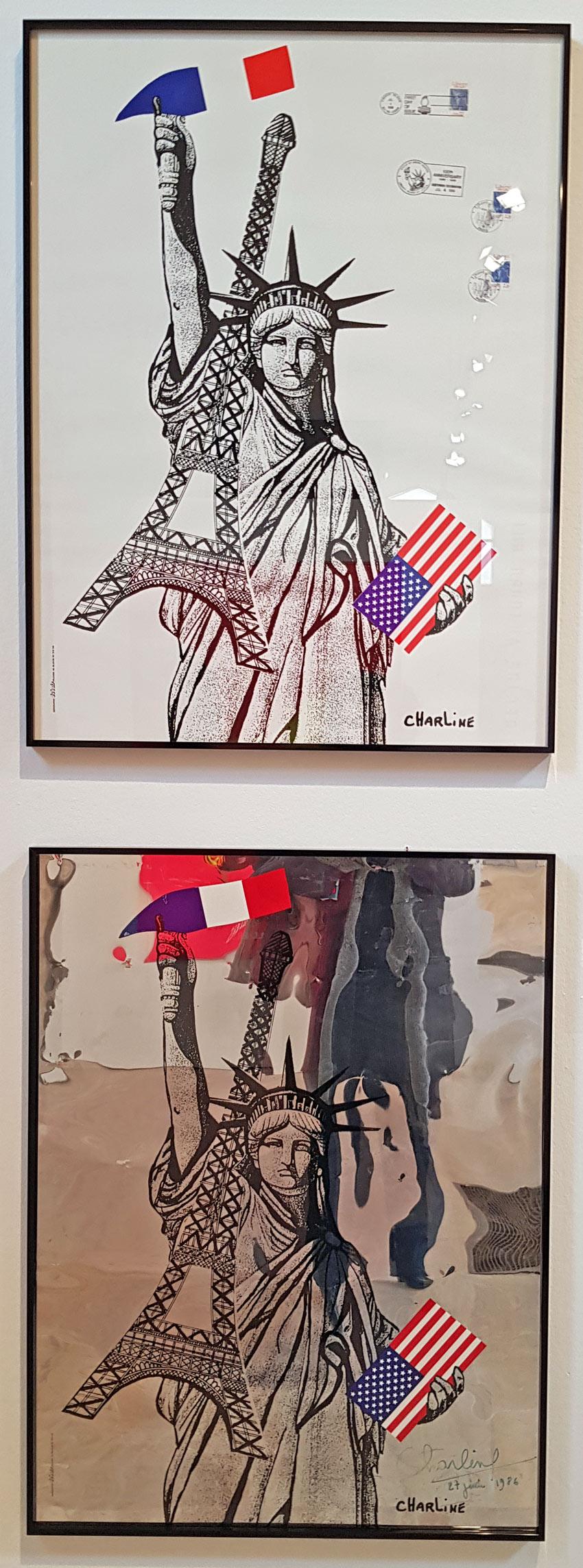 Exposition sérigraphie - Michel Dubois - Affiches Statue de la liberté encadrées