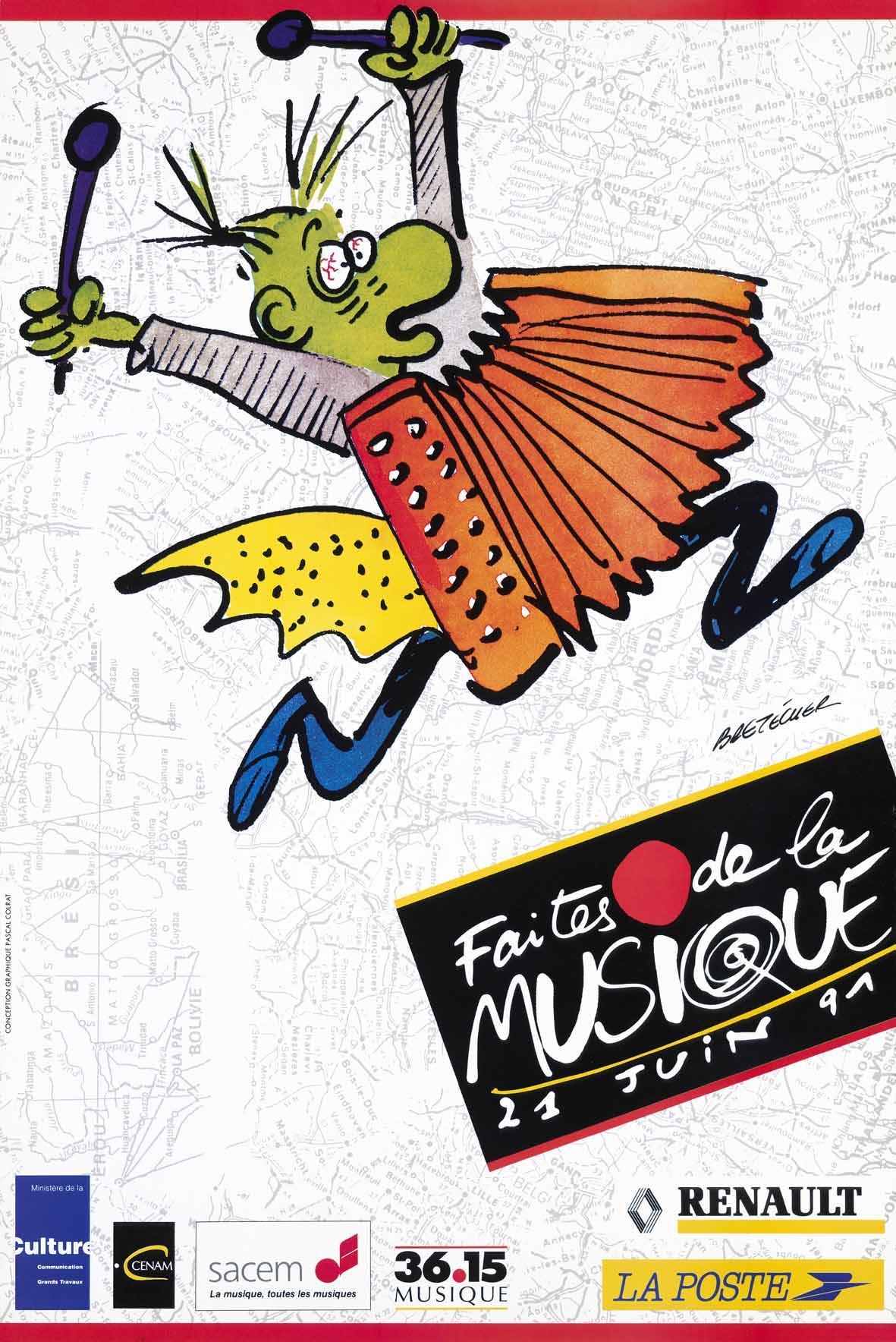 Fête de la musique 2020 - affiche fête de la musique Claire Bretecher - FDS