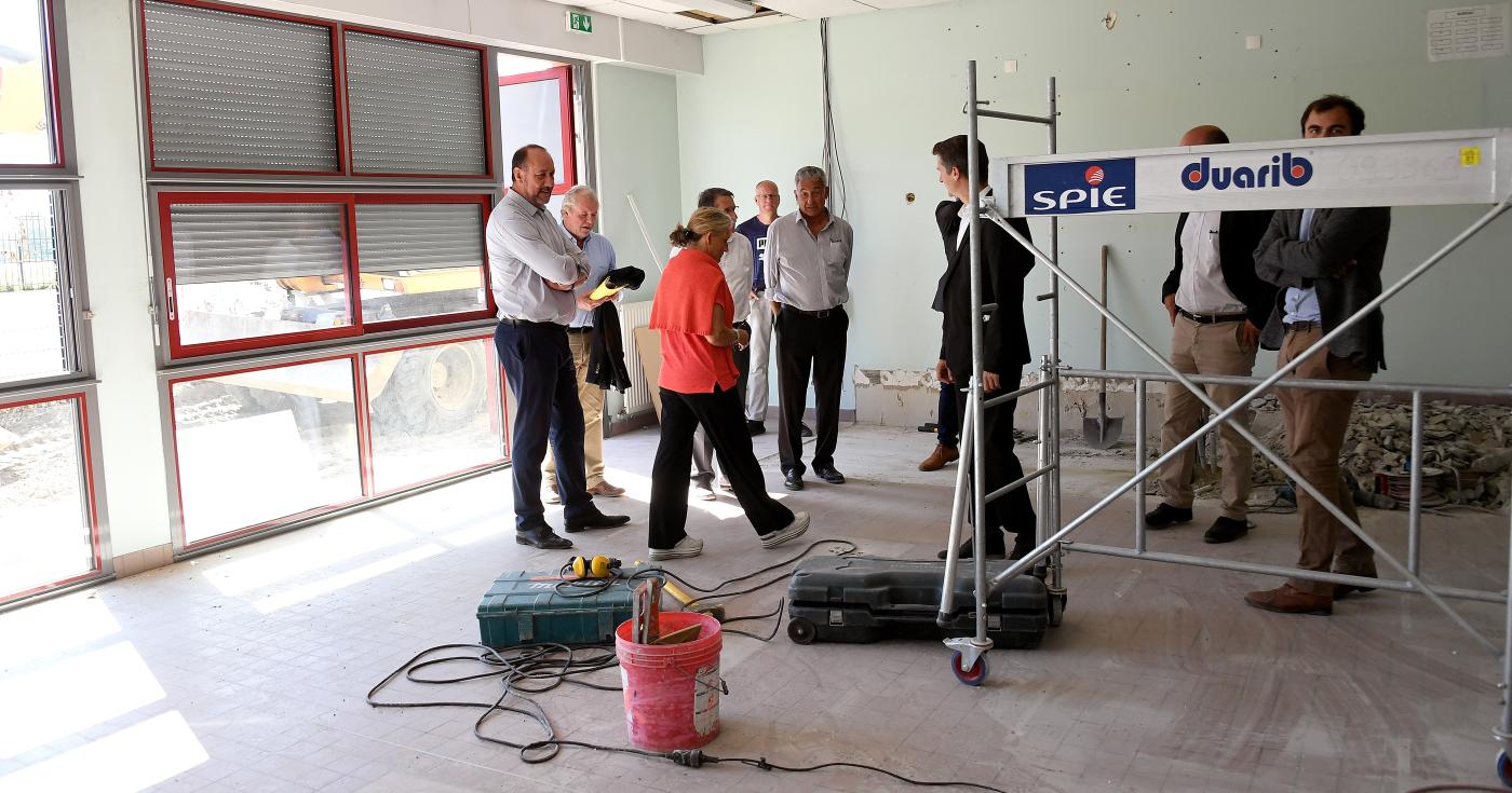 Visite d'un collège en travaux