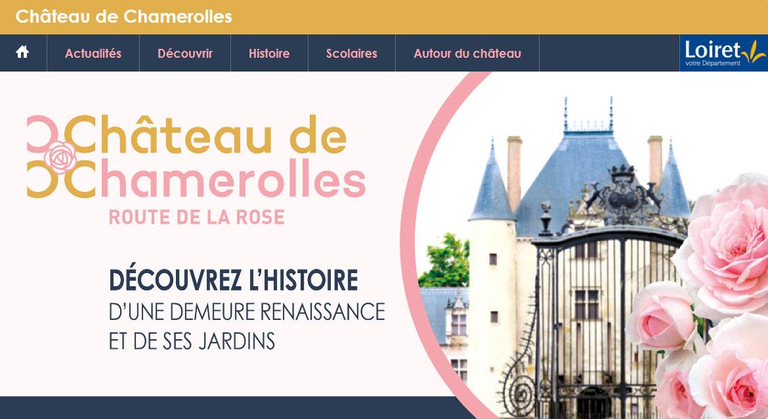 Visuel du site web du château de Chamerolles