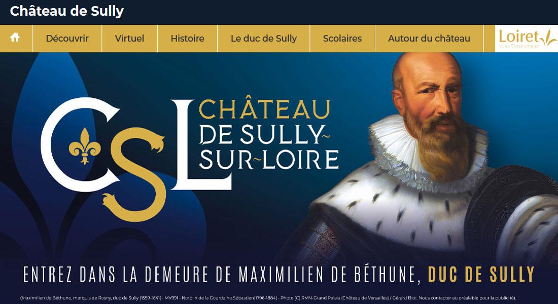 Visuel du site web du château de Sully