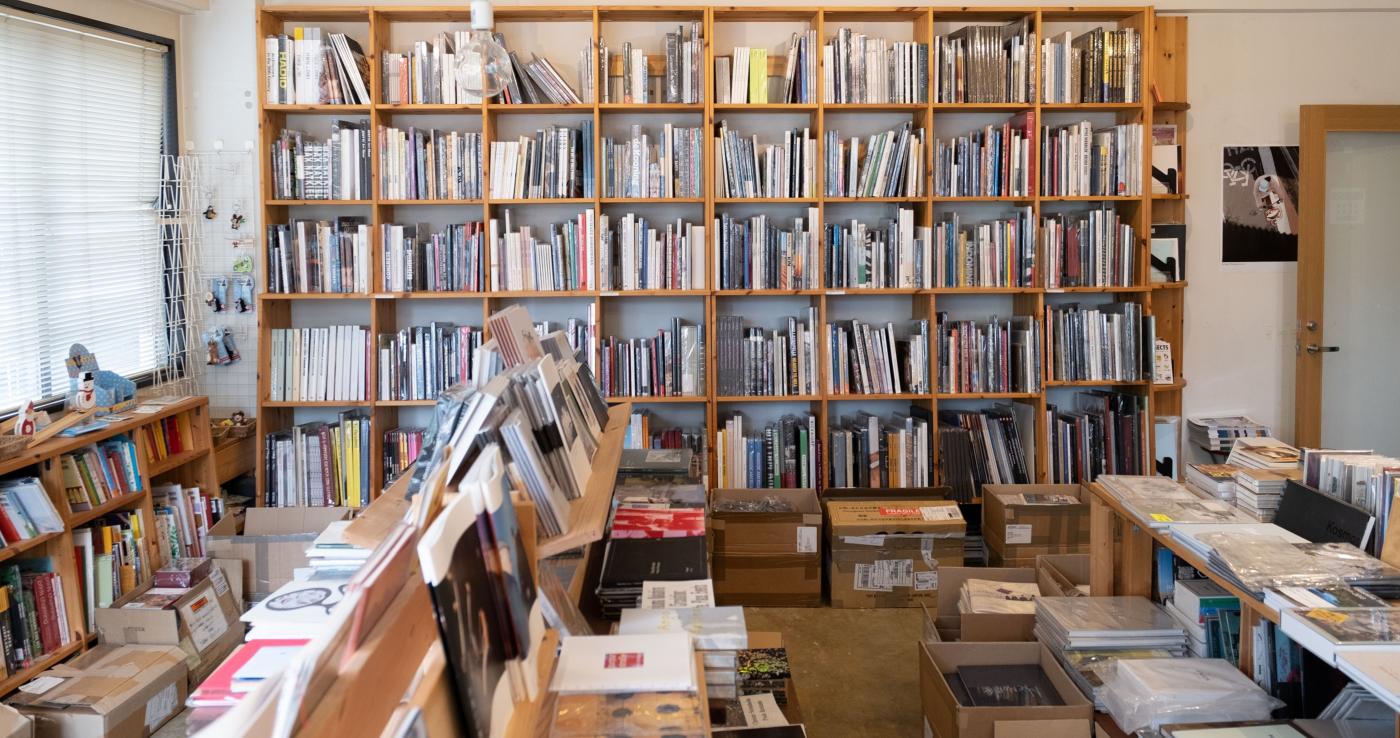 Intérieur d'une librairie