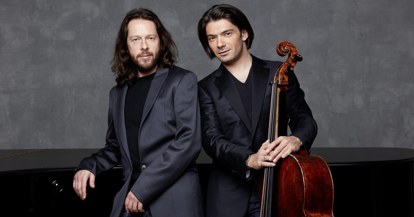 Les artistes du Festival de musique de Sully et du Loiret #Gautier Capuçon et Frank Braley : les 2 musiciens côte à côte avec leurs instruments