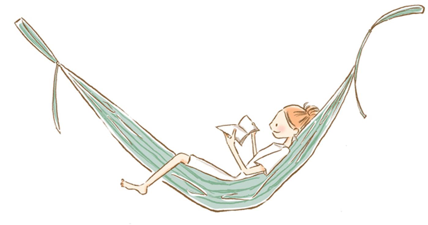 Les conseils à lire et à écouter du Département du Loiret pour les vacances ! Dessin fille lisant dans un hamac