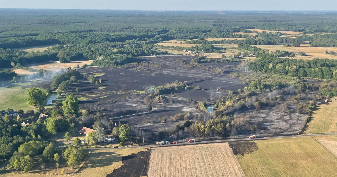 Feu à Bouzy-la-Forêt, le 12 août 2022