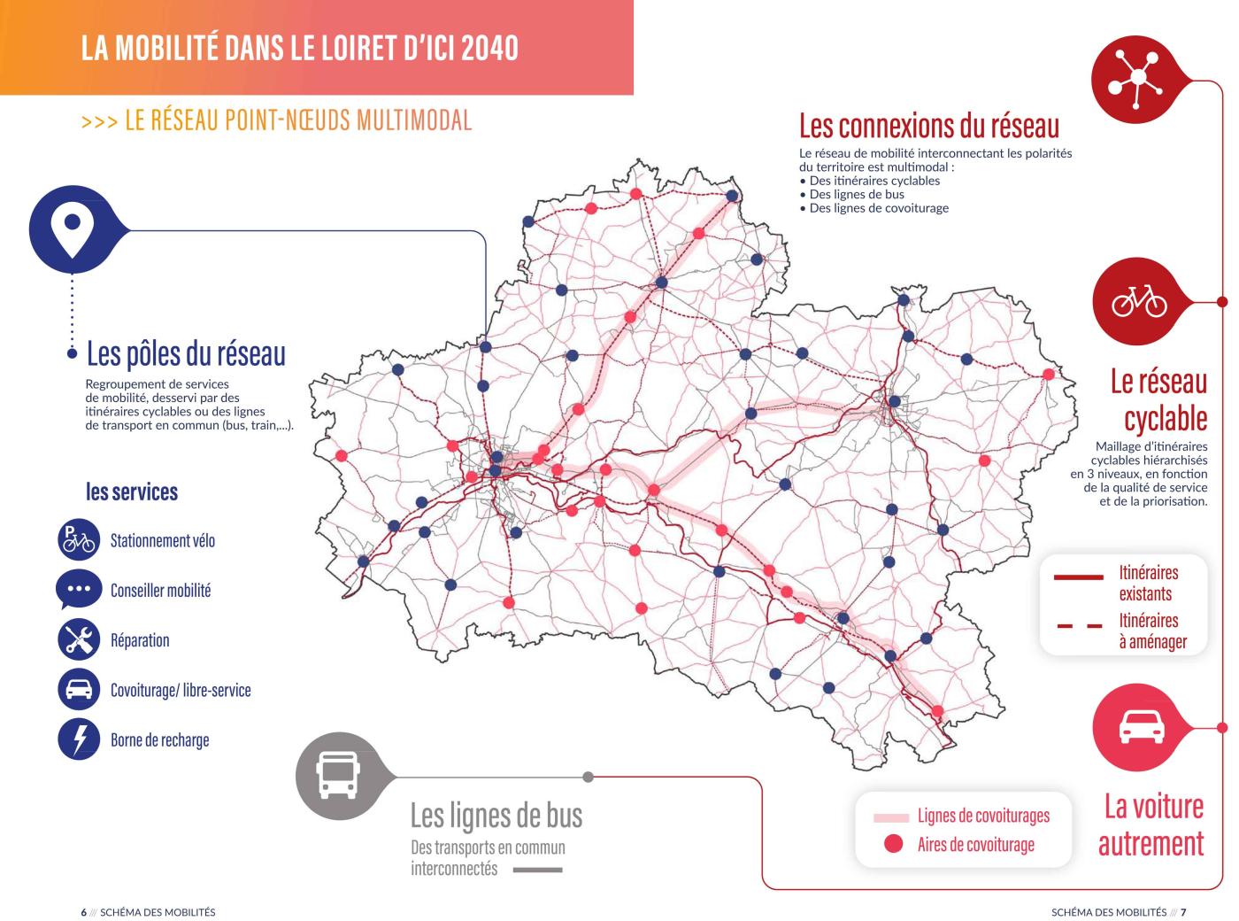 Carte du réseau points-noeuds multimodal d'ici à 2040